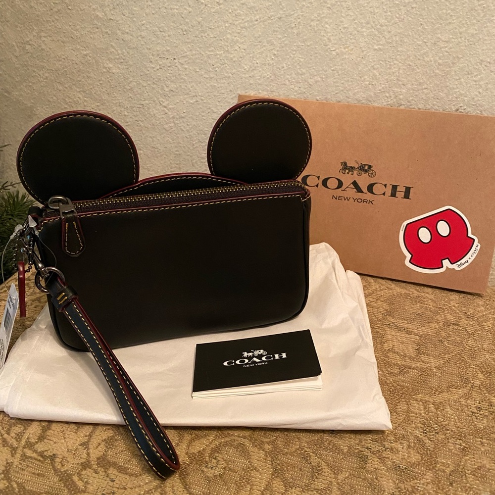 Coach X Disney Mickey Mouse Ears Wristlet